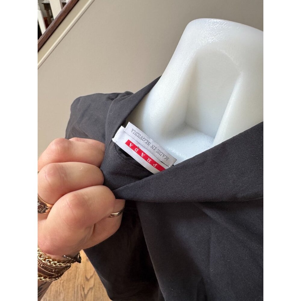 Prada Stretch Cotton Button Down Collared Long Sl… - image 5